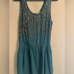 Joie Teal Dress with Beaded Detail